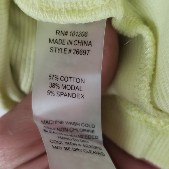 SOFT SURROUNDINGS ribbed neon yellow tshirt small - Picture 6 of 7